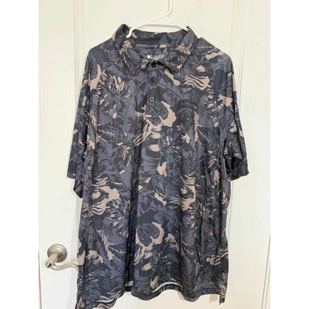 LAPG Walking Dead Polo Shirt Mens 2XL Grey Tan Floral Zombie Tactical WDPOLO-000